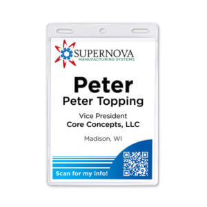 Vinyl Name-tag Holder Example #3 by Corporate Disk Company